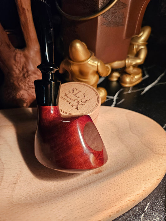 石楠木手工盾牌斗 (光面紅色)